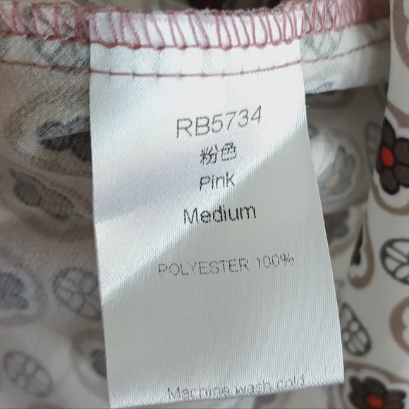 Sexy Kimono Blouse Tie Front Pink Patchwork Boho Western Flowy Floral Pastel MED - Picture 9 of 10